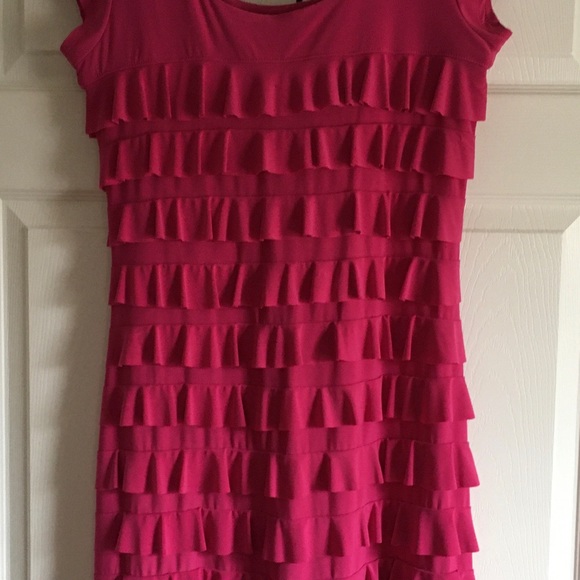 Frank Lyman Layered Knee Length Dress Pink Size 10 - Picture 2 of 4